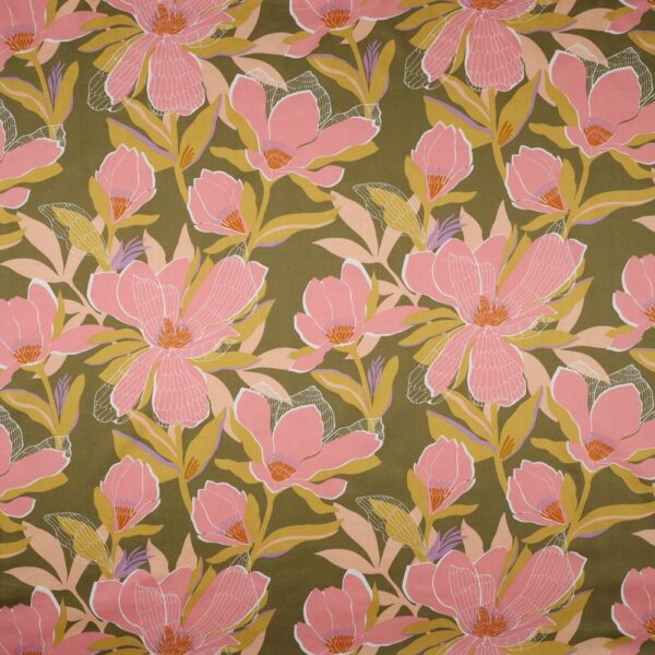 Satin de coton par Nerida Hansen magnolia - Moss green