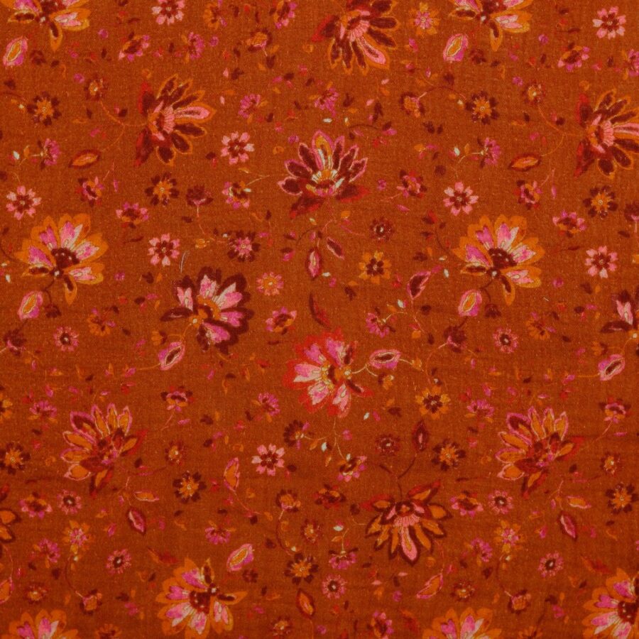 Double gaze paisley - Orange Foncé