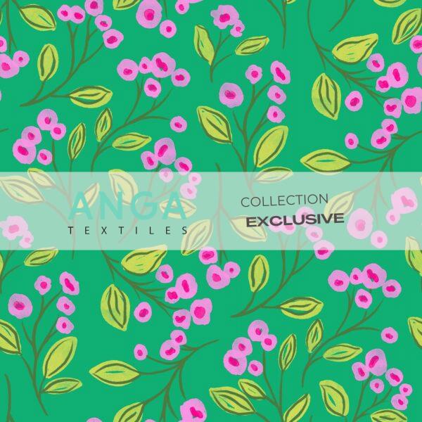 Jersey - Feuilles et fleurs