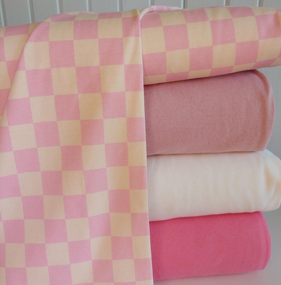 Jersey - Damier vanille et fraise - Image 2