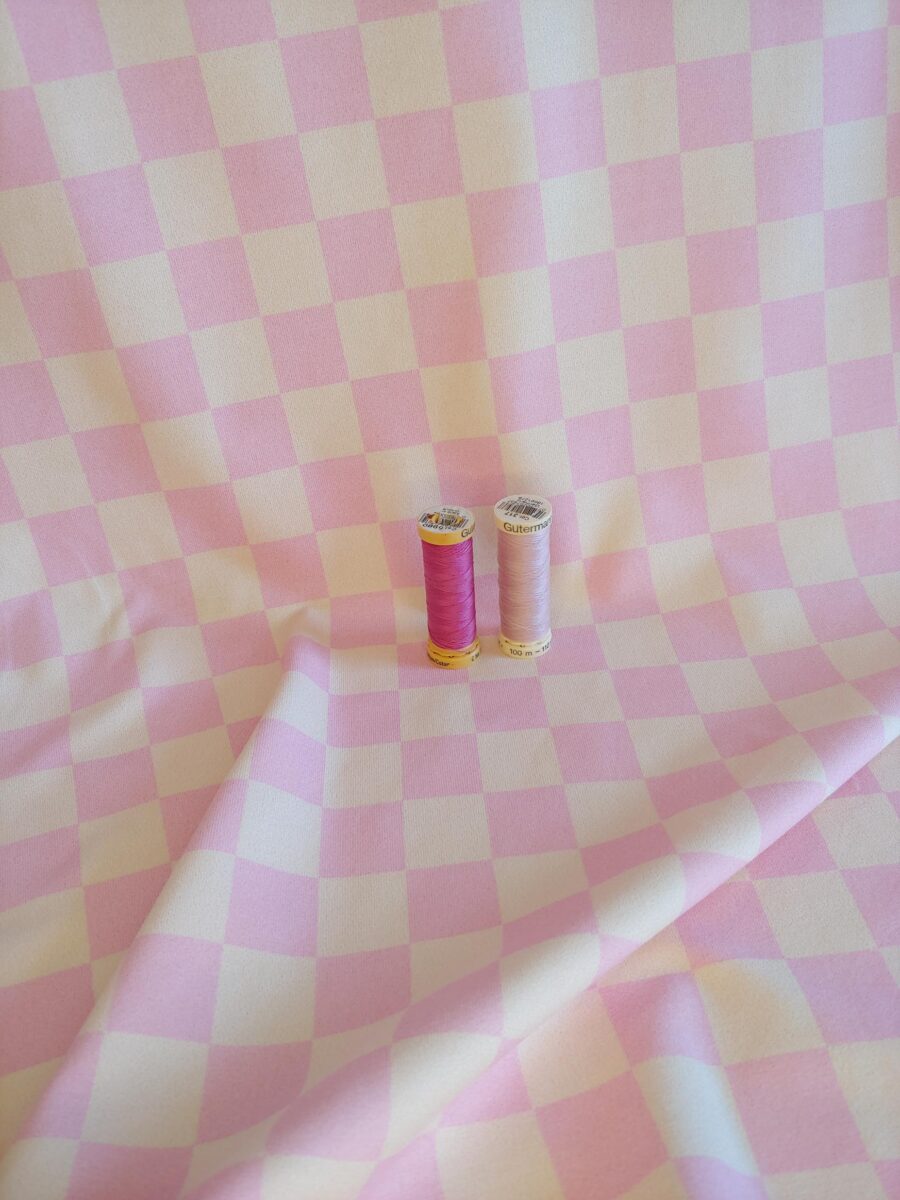 Jersey - Damier vanille et fraise - Image 3
