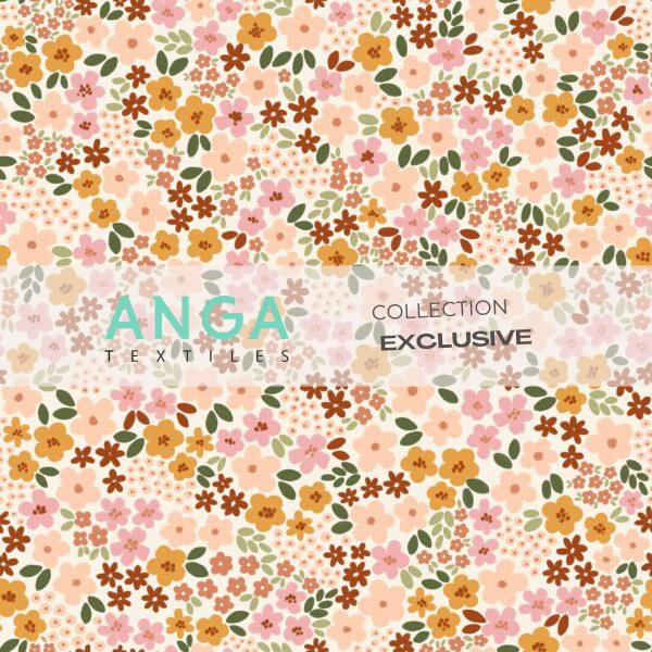 French Terry extensible - Fleurs d'automne