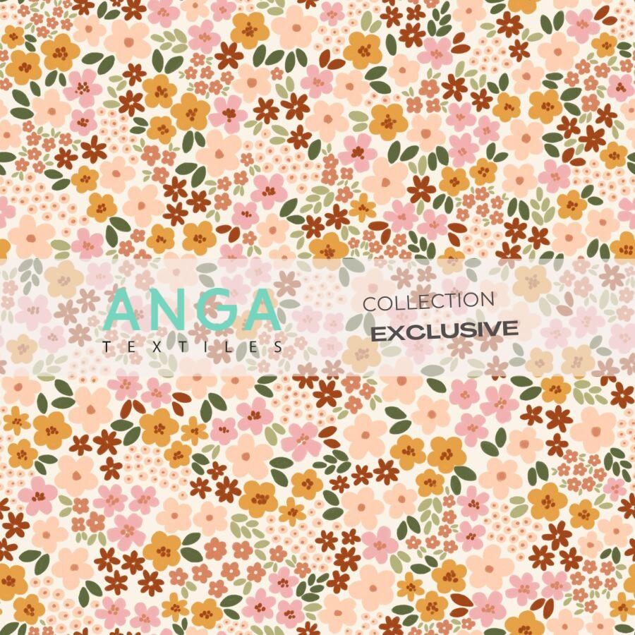 French Terry extensible - Fleurs d'automne
