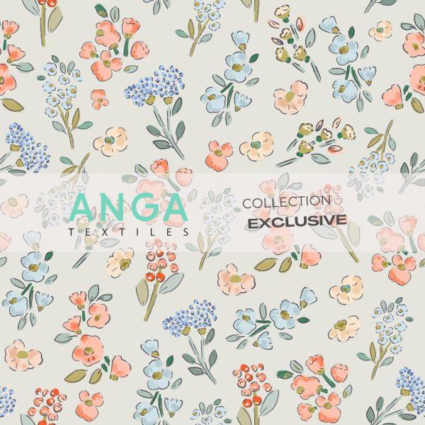 Coton ouaté - Fleurs d'hiver