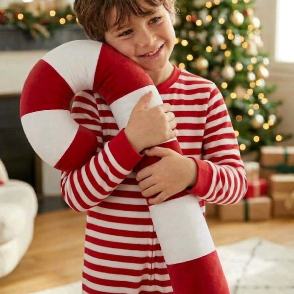 Le gros coussin canne de bonbon
